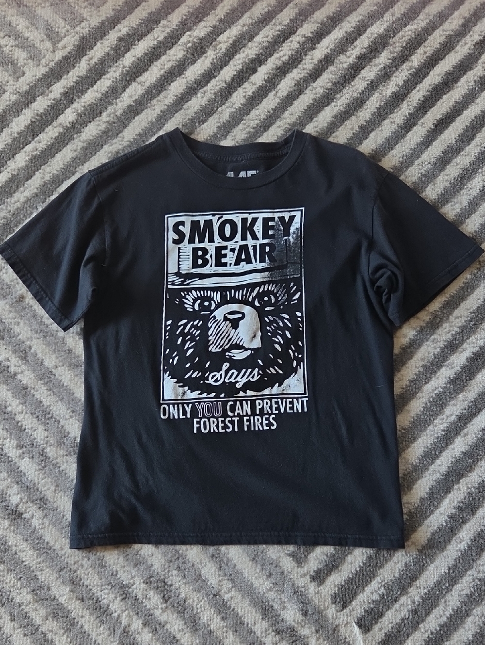 Smokey Bear Graphic Kids T-Shirt - Black